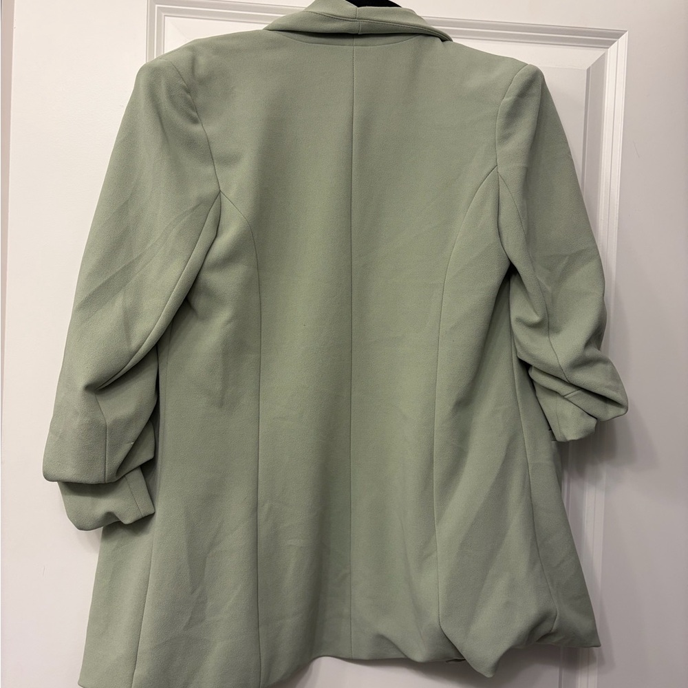 BBJ LA | Lined Open Blazer Jacket | Sage Green - Picture 2 of 6